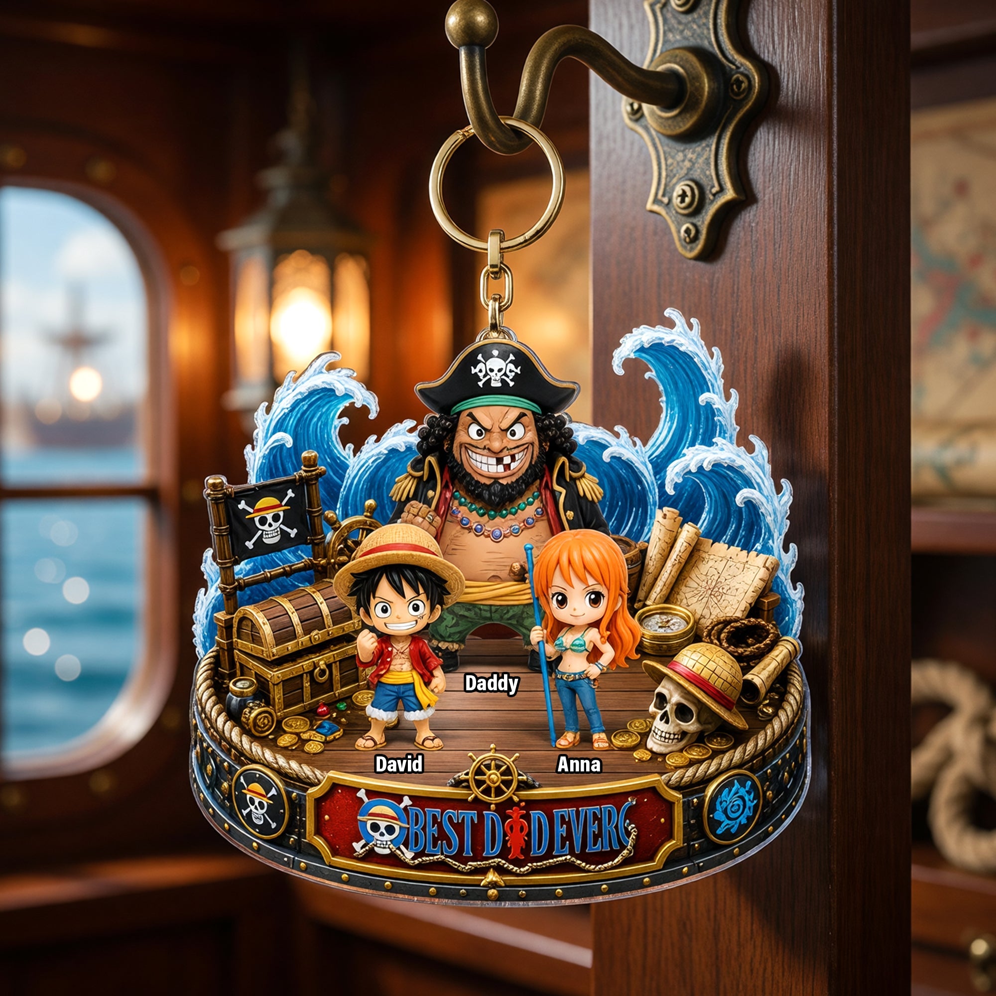 “The Best Dad Ever on an Epic Sea Adventure” - Personalized Keychain Gift for Dads, Grandpa, and Fathers Keychains PopCulturePrints