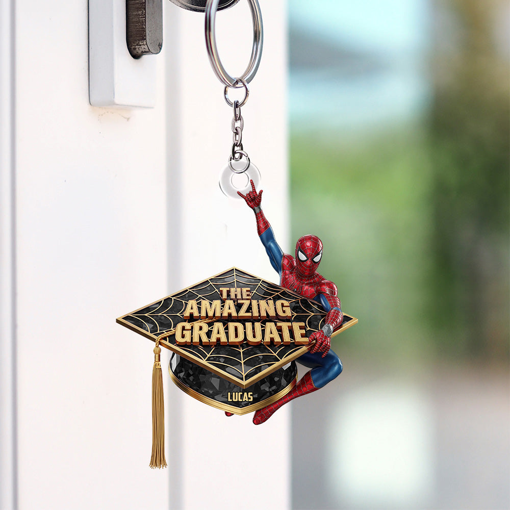Celebrate Achievements with The Amazing Graduate - Personalized Graduate Gift Keychains PopCulturePrints