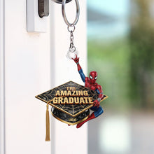 Load image into Gallery viewer, Celebrate Achievements with The Amazing Graduate - Personalized Graduate Gift Keychains PopCulturePrints
