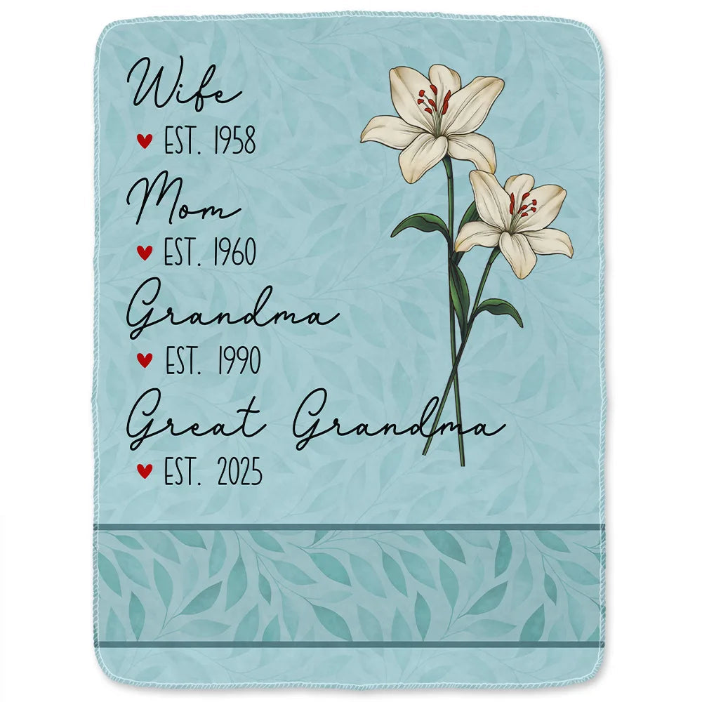 Cherished Memories: Personalized Fleece Blanket for Mom, Grandma, and Great Grandma Fleece Blanket PopCulturePrints