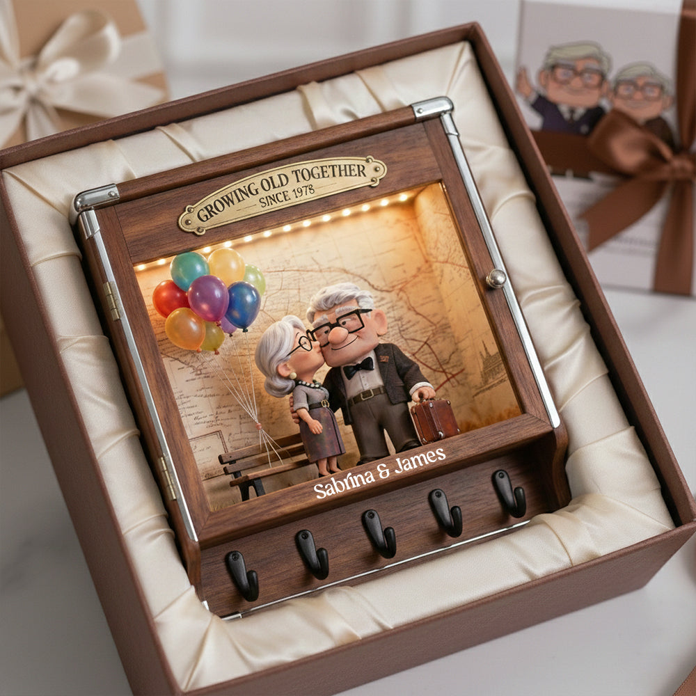 Growing Old Together - Personalized Acrylic Key Hanger for Couples