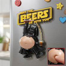 Load image into Gallery viewer, “May the Beers Be With You!” - Funny Beers Warrior Anti-collision Acrylic Fridge Magnet - Personalized Gift for Beer Lovers Fridge Magnet PopCulturePrints

