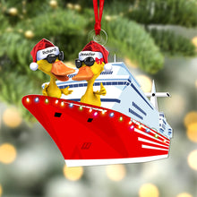 Load image into Gallery viewer, Personalized Christmas Ornament for Duck Lovers - Cruising Ducks Design
