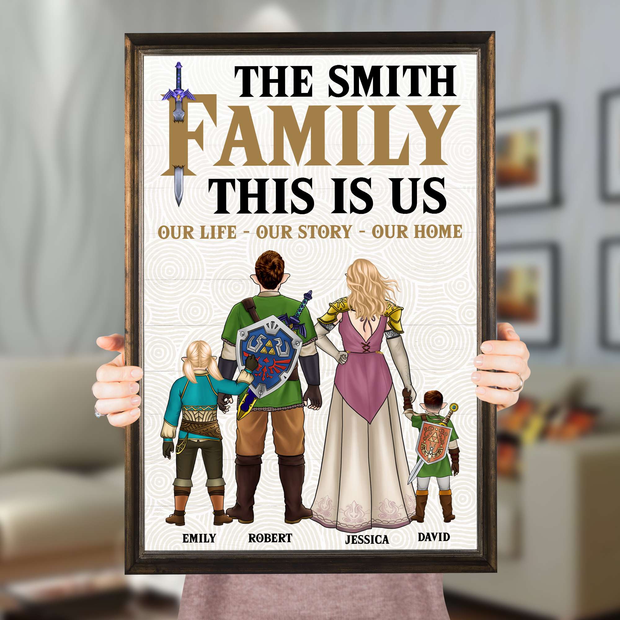 Personalized Family Canvas Print - Fantasy Themed