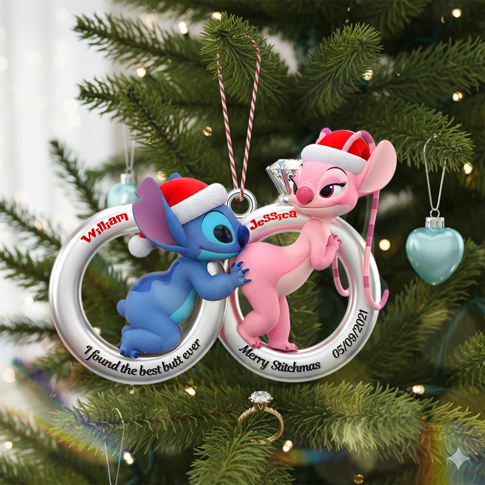 I Found the Best Butt Ever - Personalized Alien Couple Christmas Ornament Ornament PopCulturePrints