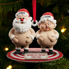 Load image into Gallery viewer, &quot;Growing Old Together with Laughter!&quot; - Naughty Old Couple Ornament - Personalized Gift for Couples, Friends, and Family Ornament PopCulturePrints
