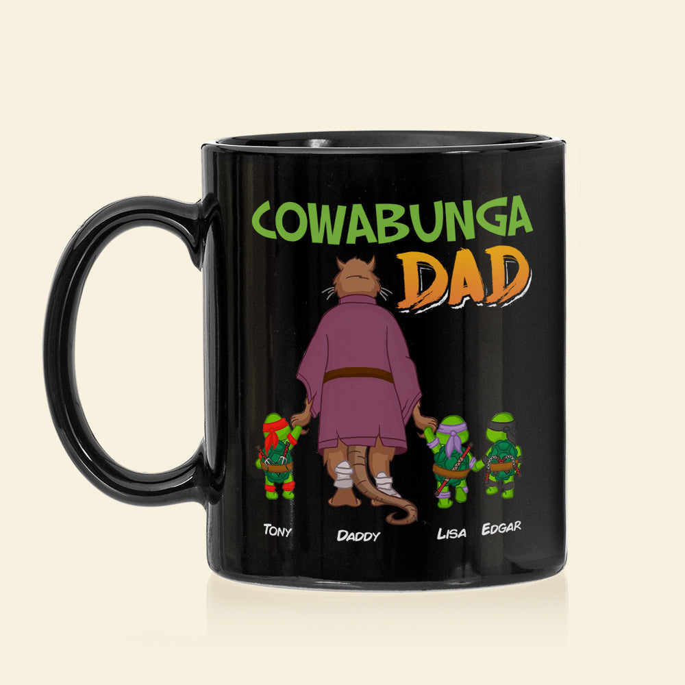 Cowabunga Dad Personalized Coffee Mug Coffee Mug PopCulturePrints