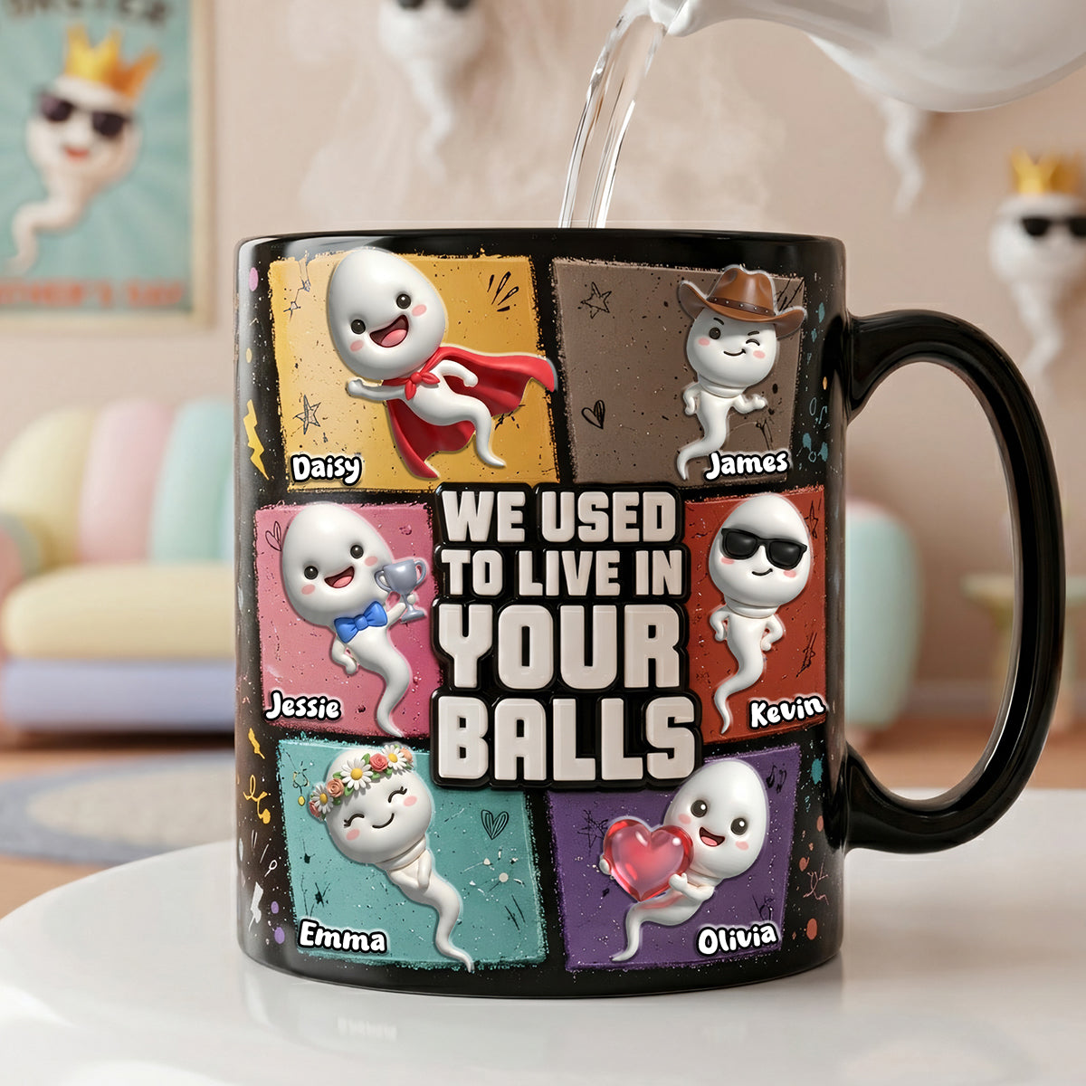Funny Sperm Mug - Personalized Gift for Dads and Grandpas Coffee Mug PopCulturePrints