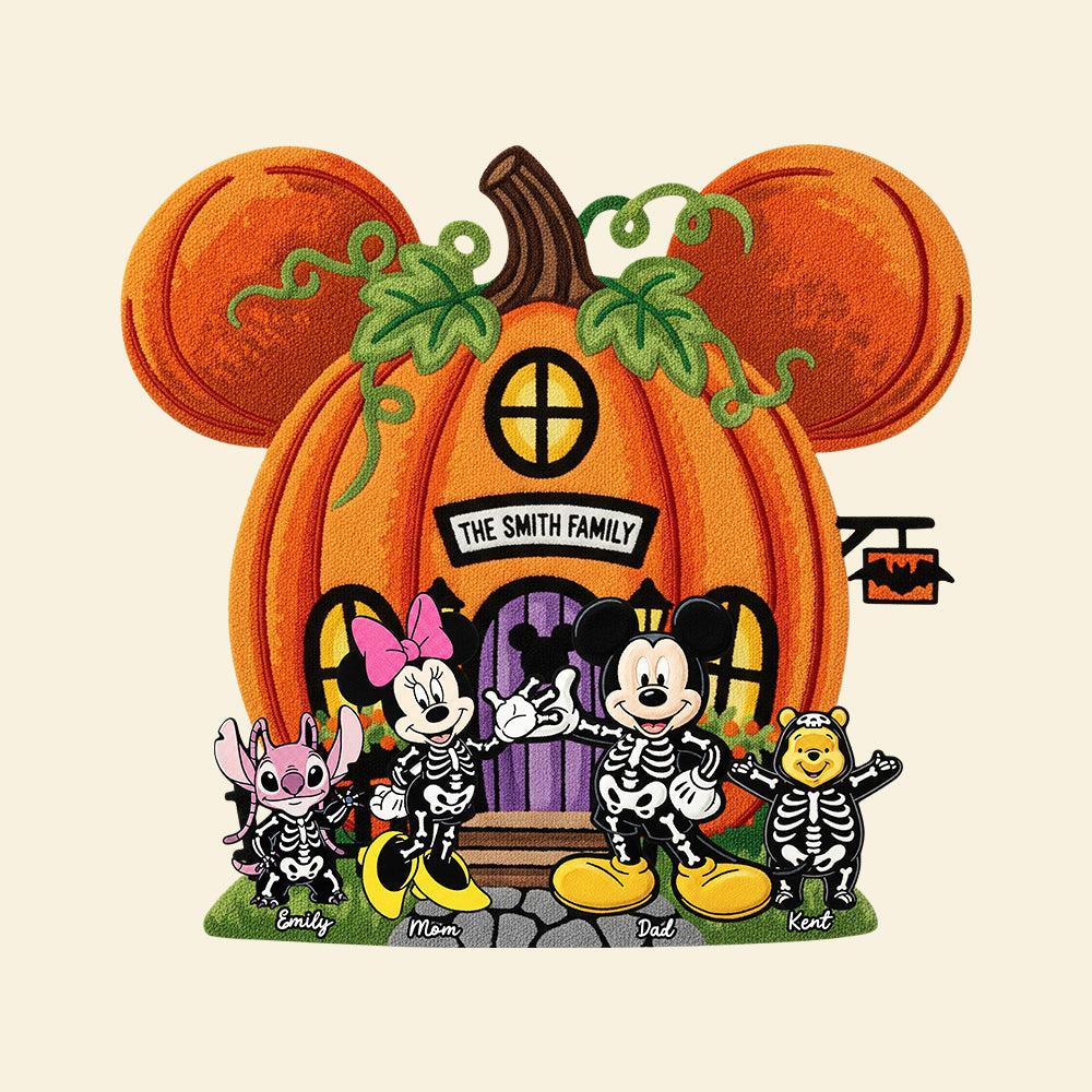 “Welcome Home! Celebrate Halloween in Style” - Personalized Pumpkin House Doormat - Custom Gift for Families, Friends & More Doormat PopCulturePrints