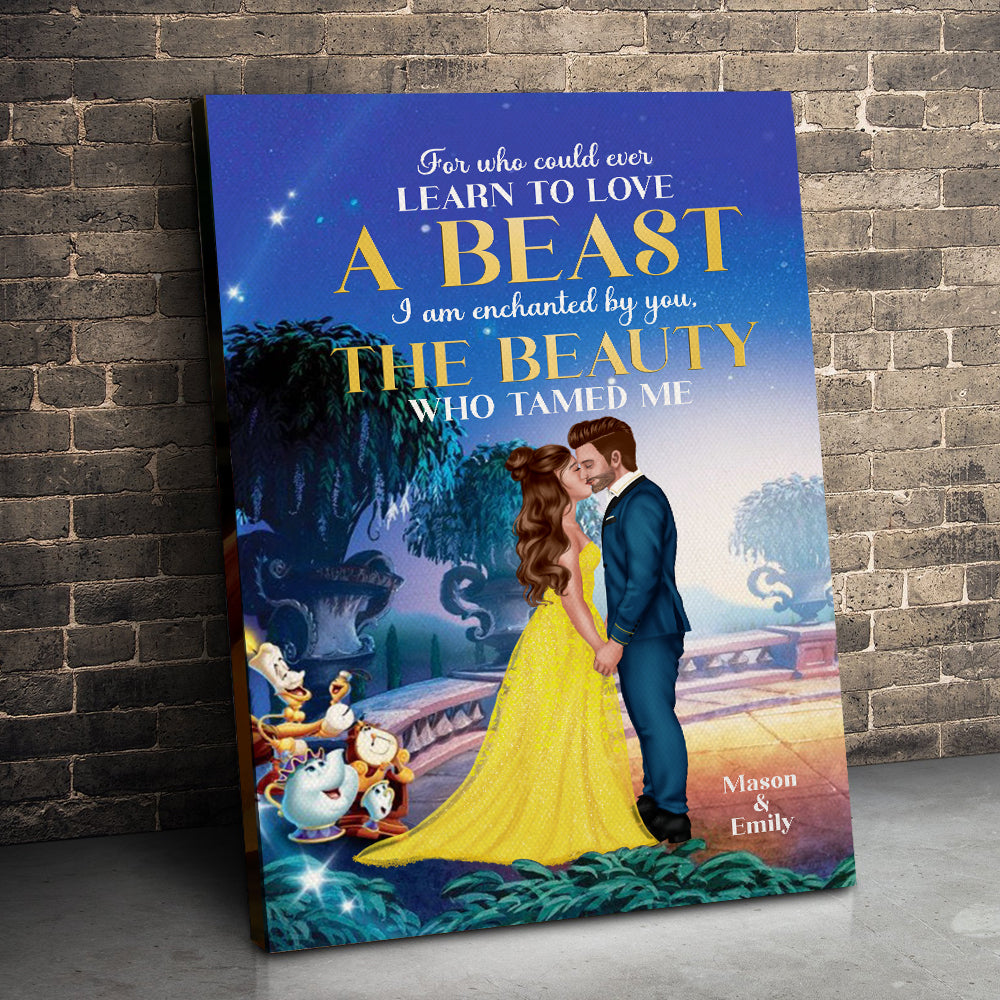 Personalized Love Story Canvas Print - Beauty and the Beast Poster & Canvas PopCulturePrints