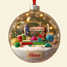 Load image into Gallery viewer, Merry Stitchmas Ornament – Personalized Gift for Sewing Lovers Ornament PopCulturePrints
