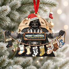 Load image into Gallery viewer, Merry Christmas from Galaxy Far Far Away - Personalized Cosmic Christmas Stocking Ornament for Family
