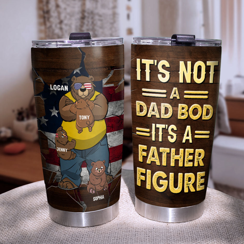 Personalized Dad Bear Tumbler - Custom Father's Day Gift