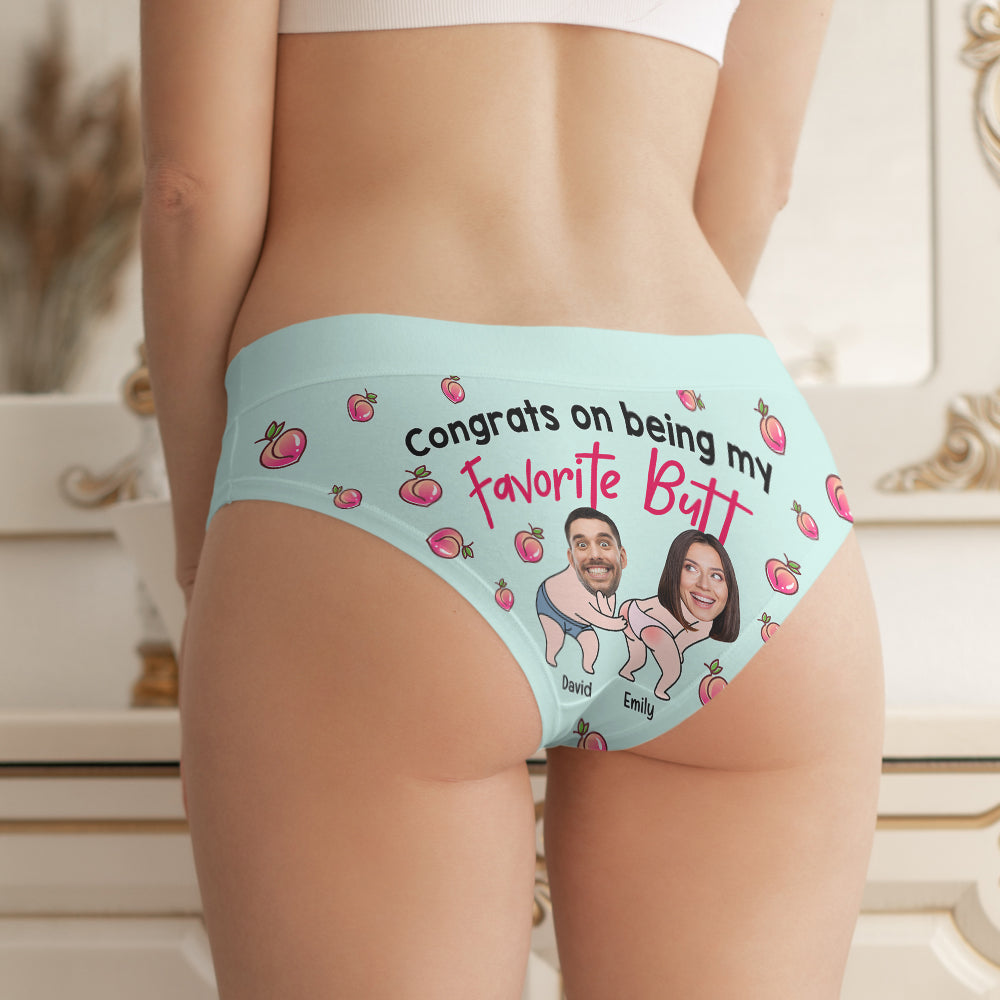 Personalized Couples' Photo Undies - Favorite Butt Design Boxer Briefs PopCulturePrints
