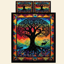 Load image into Gallery viewer, Tree Of Life Colorful Quilt Bed Set - A Meaningful Gift for All Occasions Blanket PopCulturePrints

