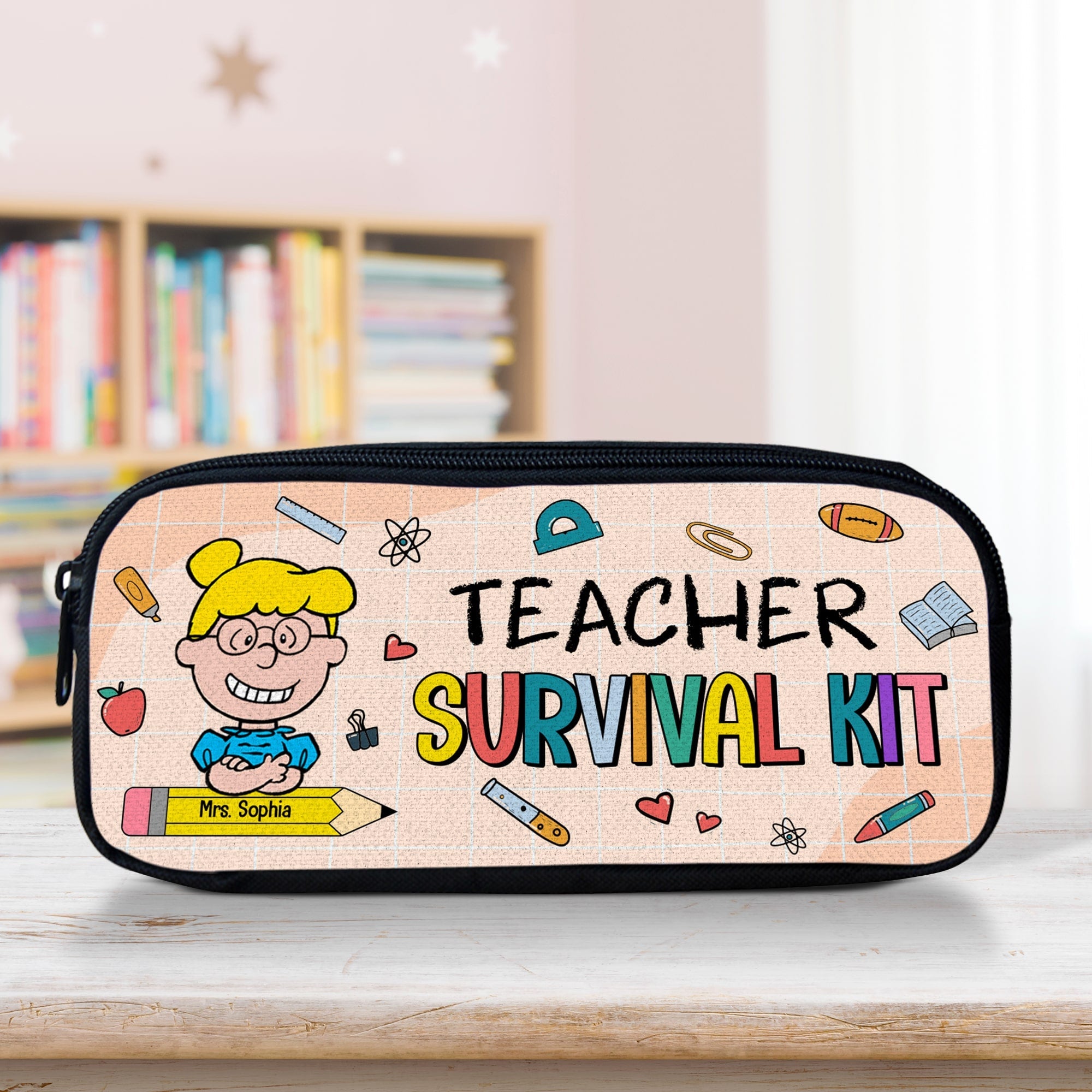 Personalized Teacher Survival Kit Pencil Case