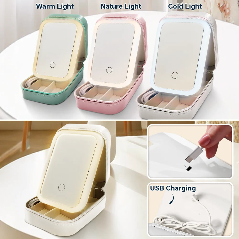 Behind You All Memories - Personalized Makeup Box with LED Mirror Makeup Box PopCulturePrints