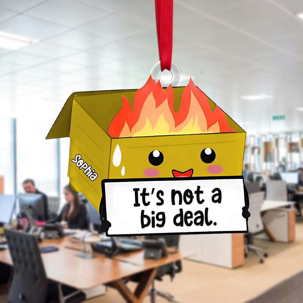 Personalized Dumpster Fire Coworker Acrylic Ornament Ornament PopCulturePrints
