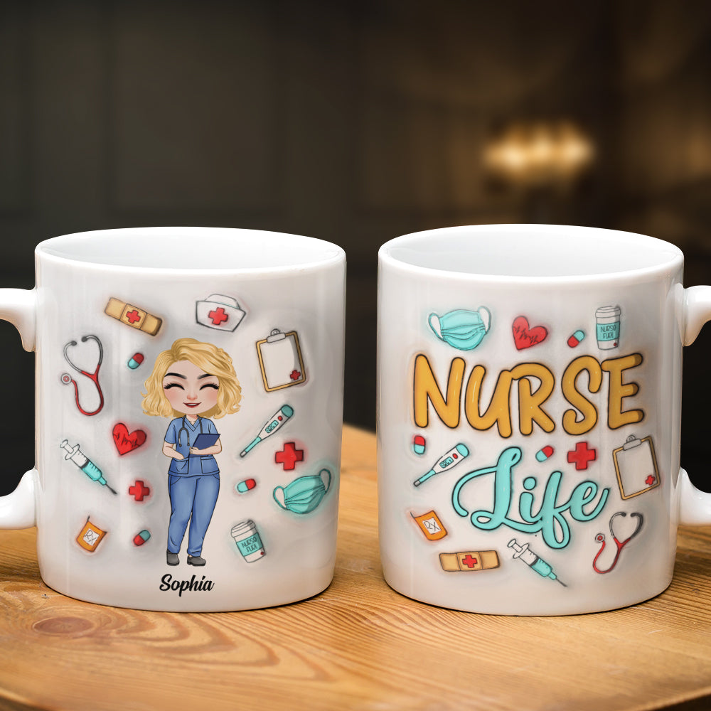 Personalized Nurse Life Coffee Mug - Custom Gift for Nurses Coffee Mug PopCulturePrints