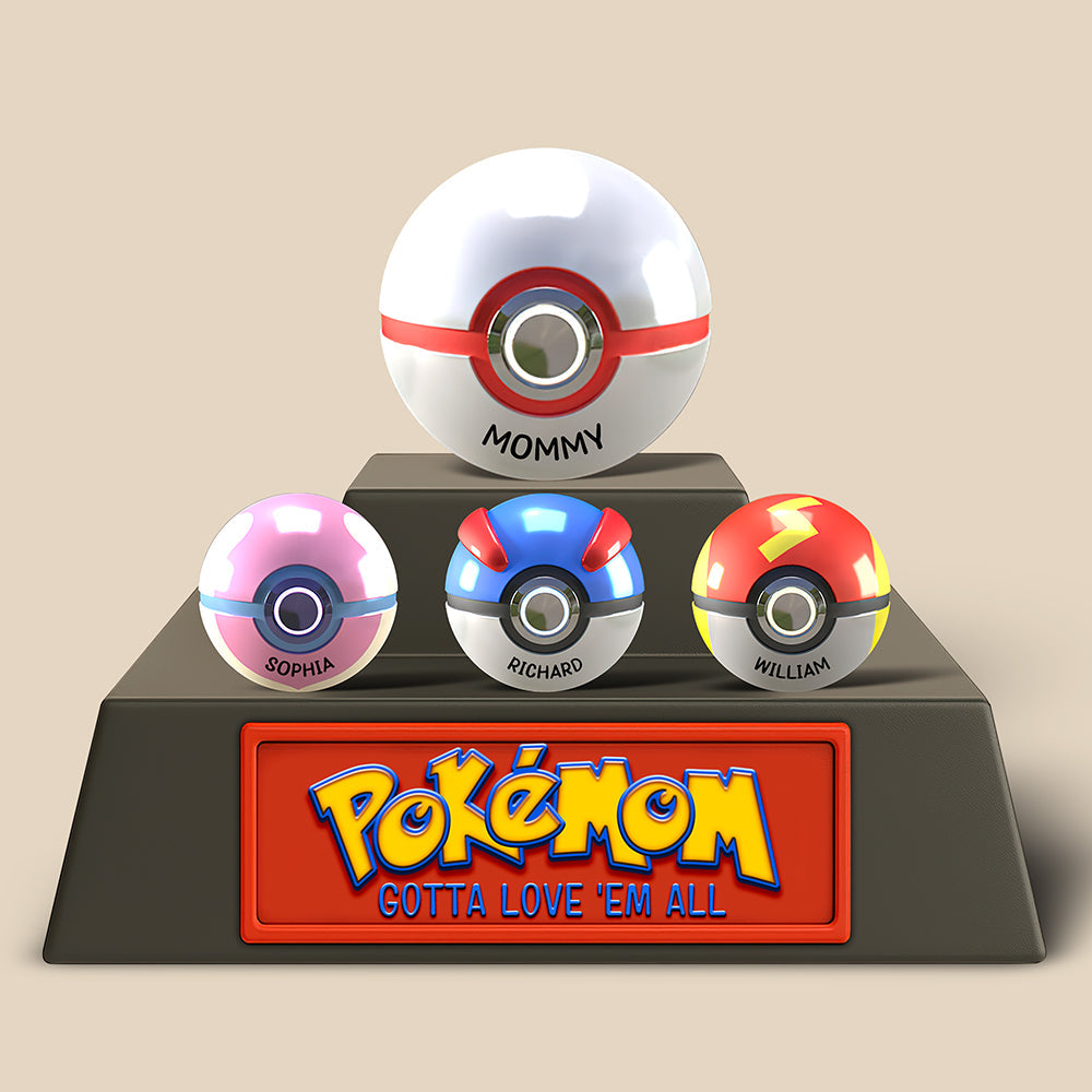 Gotta Love 'Em All - Personalized Pokémon Mom Plaque - Custom Gift for Mom, Grandma & More Shaped Plaques PopCulturePrints