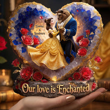 Load image into Gallery viewer, Our Love is Enchanted - Personalized Acrylic Plaque for Couples Shaped Plaques PopCulturePrints

