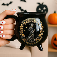 Load image into Gallery viewer, “Be the Witch You Were Born to Be” – Wild &amp; Free Halloween Cauldron Mug - Personalized Gift for Fantasy Lovers Cauldron Mug PopCulturePrints
