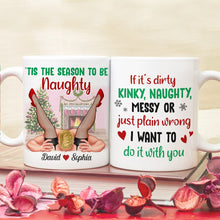 Load image into Gallery viewer, Custom Naughty Christmas Couple Coffee Mugs
