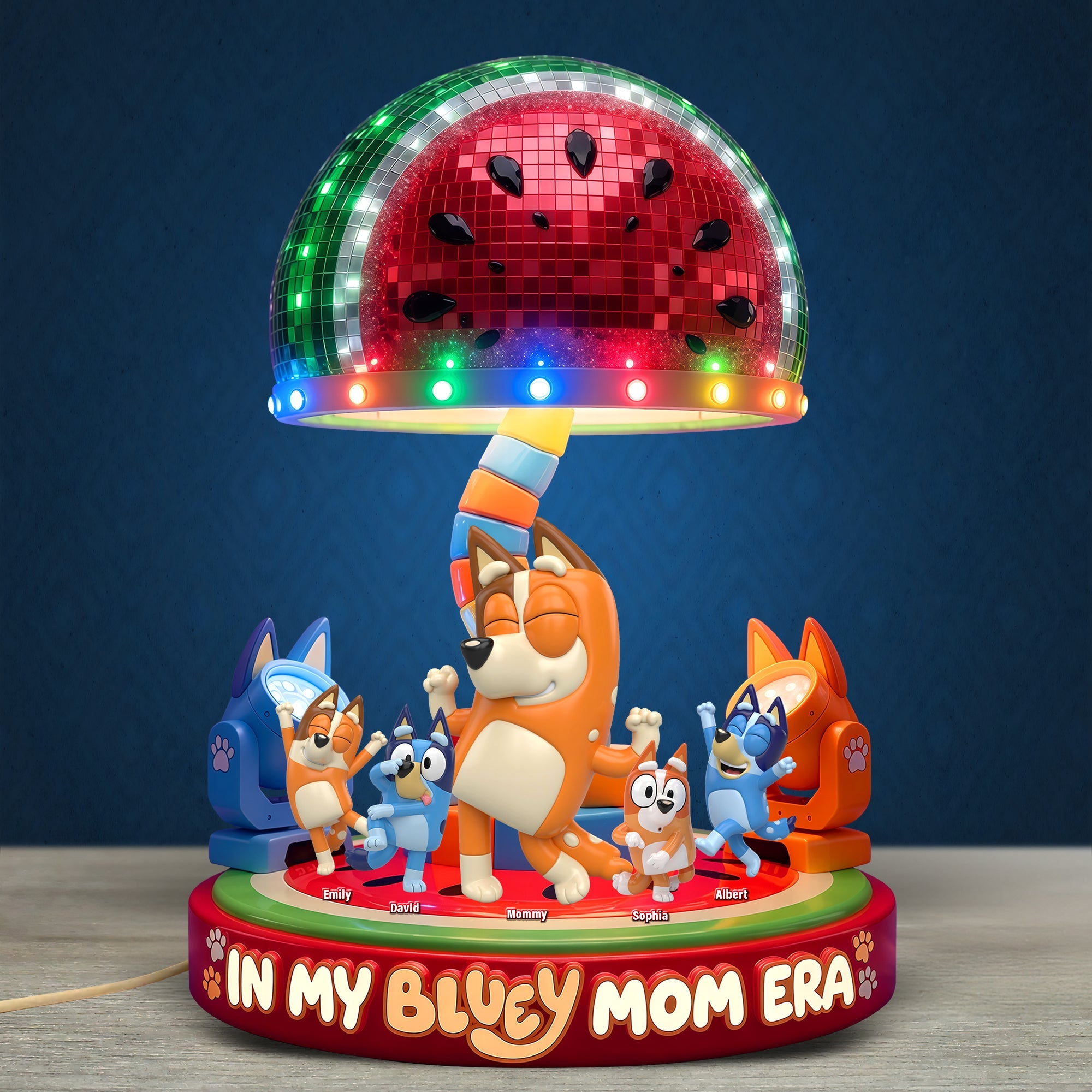 "In My Bluey Mom Era: A Heartwarming Celebration of Motherhood" - Personalized Acrylic Light Box - Gift for Mom, Grandma, and Kids Light Box PopCulturePrints