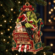 Load image into Gallery viewer, “Too Naughty for the Nice List” - Playful Couple Acrylic Ornament, Personalized Gift for Couples

