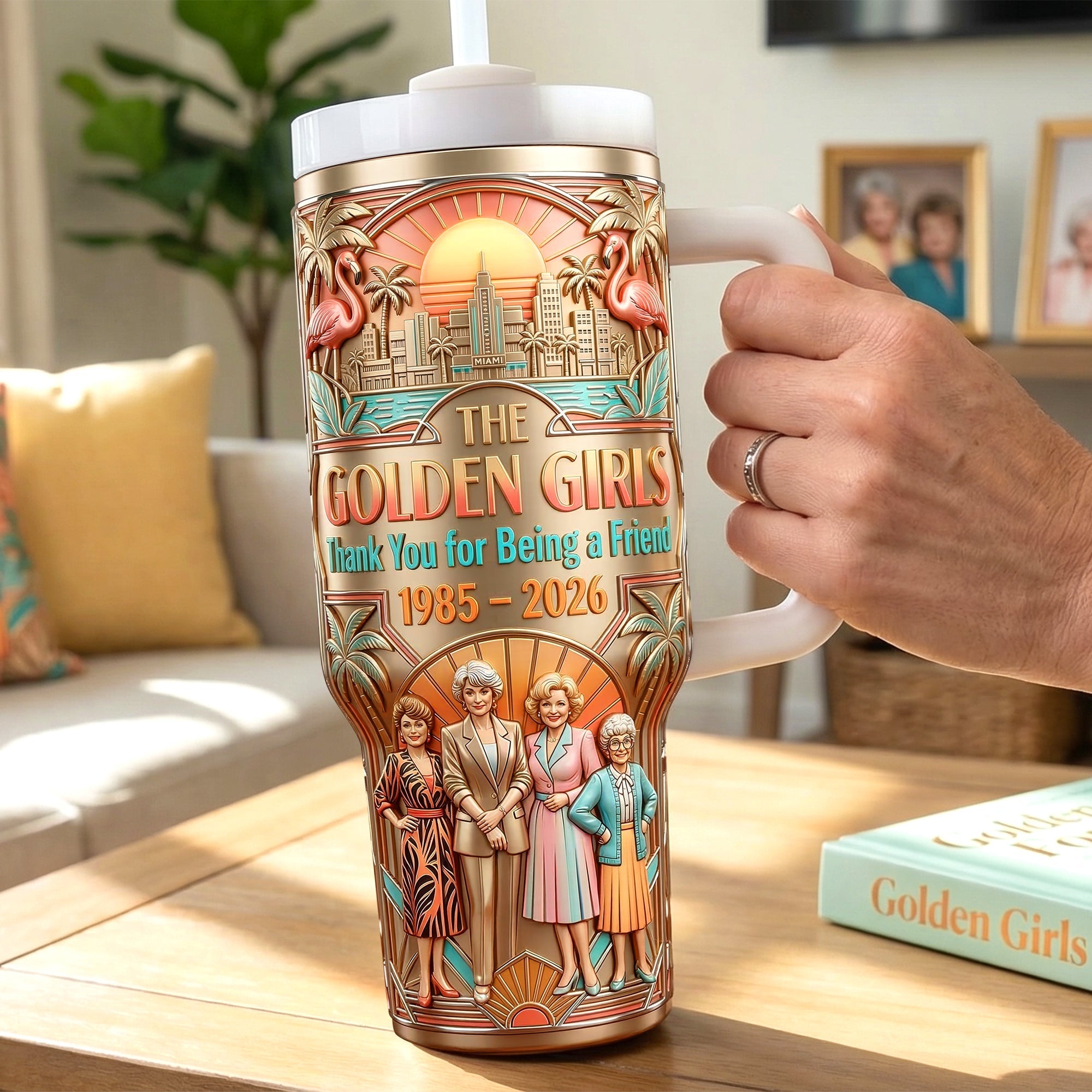 Thank You For Being a Friend - Vintage Friendship 40oz Tumbler - Personalized Gifts for Besties Tumbler Cup PopCulturePrints