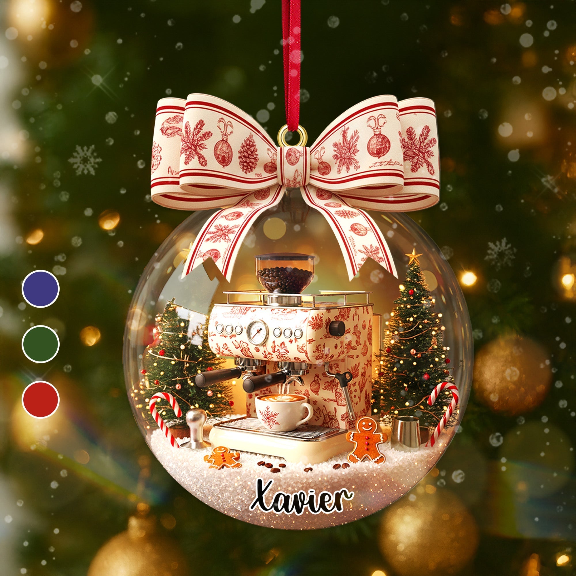 Celebrate the Joy of Coffee This Christmas - Personalized Coffee Lover Ornament Ornament PopCulturePrints