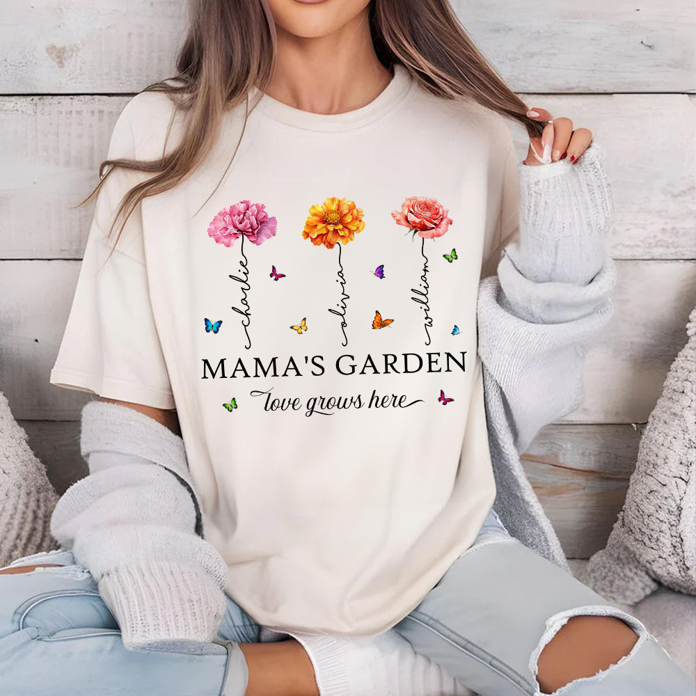 Nana's Garden Personalized Birth Month Flower Shirt