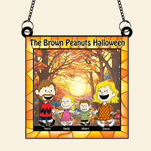 Load image into Gallery viewer, Personalized Brown Peanuts Halloween Window Hanging
