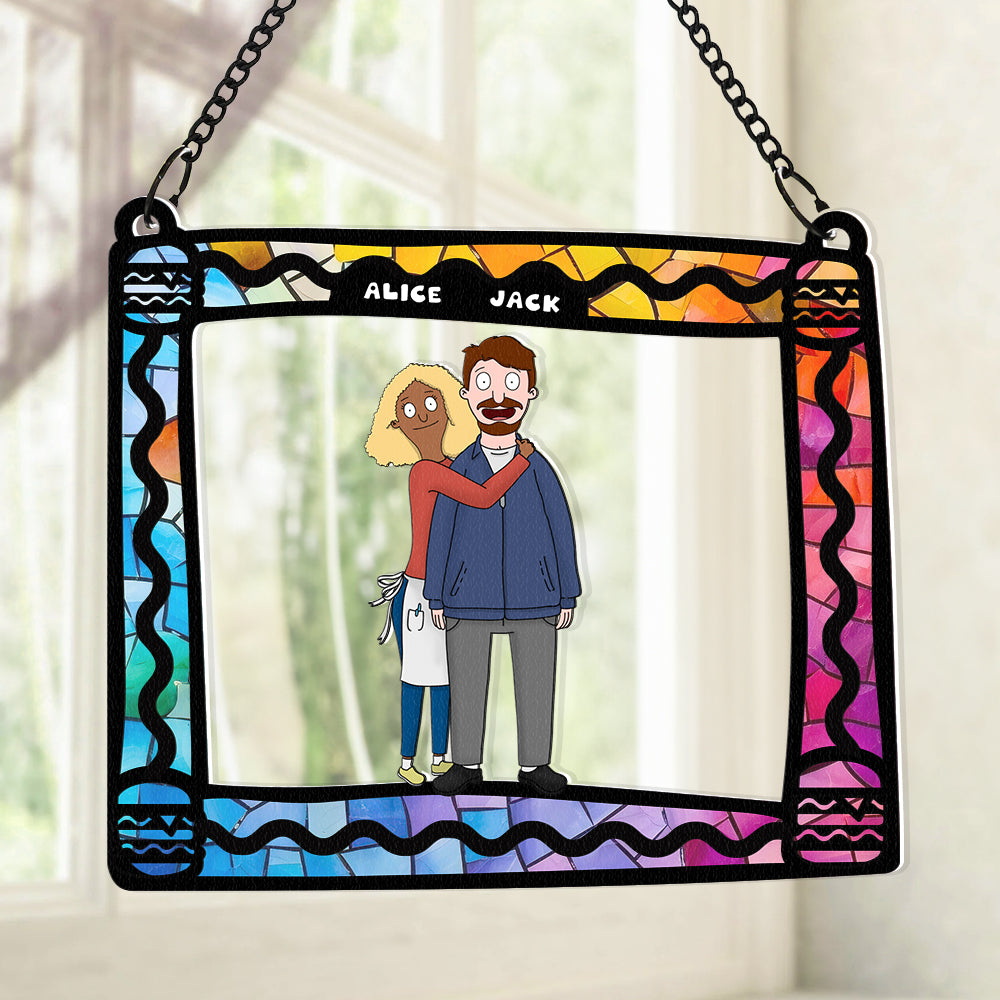 Customizable Couples Suncatcher Ornament - Personalized Valentine's Day Gifts Ornament PopCulturePrints