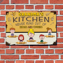 Load image into Gallery viewer, Personalized Grandma&#39;s Kitchen Metal Sign - Custom Cartoon Family Characters
