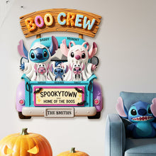 Load image into Gallery viewer, Celebrate Your Boo Crew - Personalized Halloween Sign for Family Wood Sign PopCulturePrints
