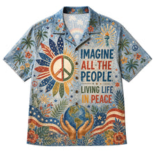 Load image into Gallery viewer, Imagine All the People Living Life in Peace - Personalized Hawaiian Shirt for Peace Lovers Hawaiian Shirts PopCulturePrints
