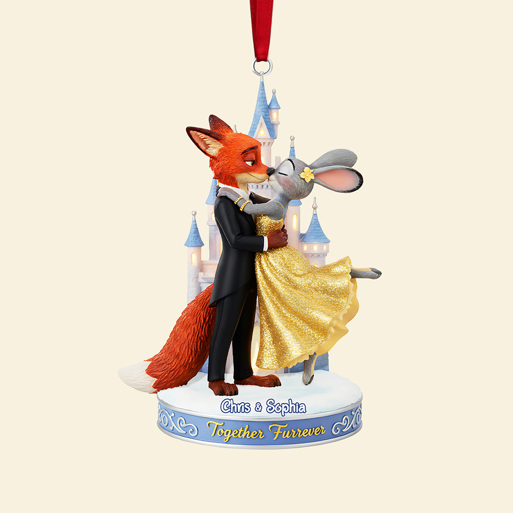 "Together Fur-ever: A Perfect Personalized Keepsake for Lovebirds" - Kissing Couple Acrylic Ornament - Custom Gift for Couples, Friends, and Family Ornament PopCulturePrints