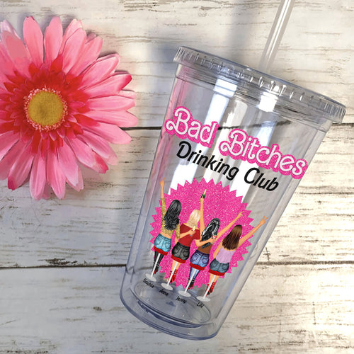 Bad Bitches Drinking Club Personalized Tumbler - Perfect Gifts for Best Friends Tumbler Cup PopCulturePrints