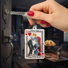 Load image into Gallery viewer, Drive Safe, You Are The King Of My Heart - Personalized Keychain for Couples Keychains PopCulturePrints
