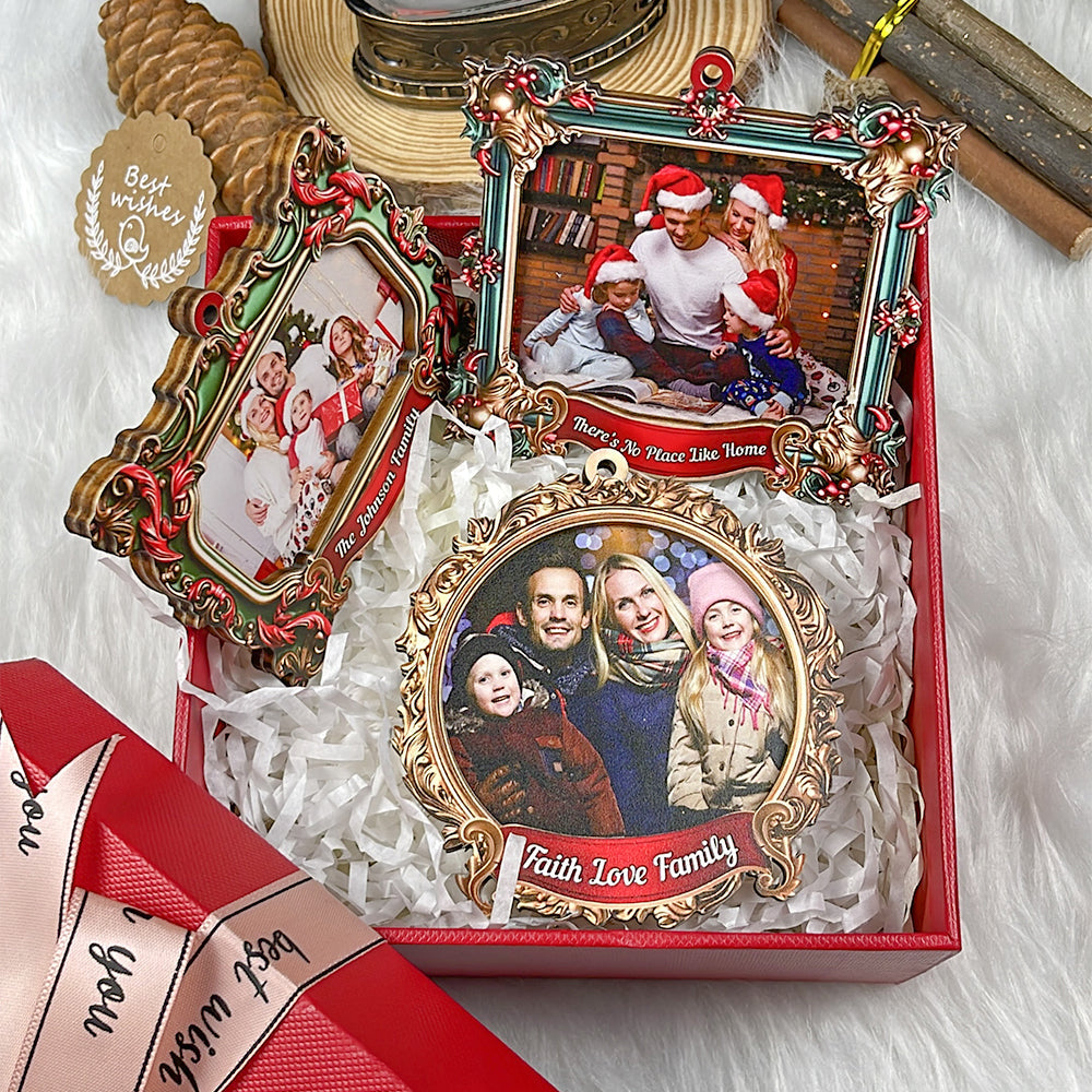 Custom Family Photo Christmas Ornament - There's No Place Like Home Ornament PopCulturePrints