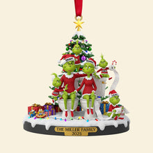 Load image into Gallery viewer, “A Grinchy Family Christmas!” – Personalized Christmas Ornament for Family Ornament PopCulturePrints
