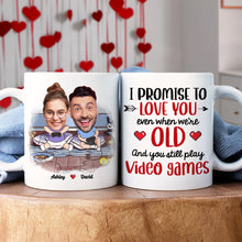 Load image into Gallery viewer, Personalized Couple Mug - Love You Even When We&#39;re Old Coffee Mug PopCulturePrints
