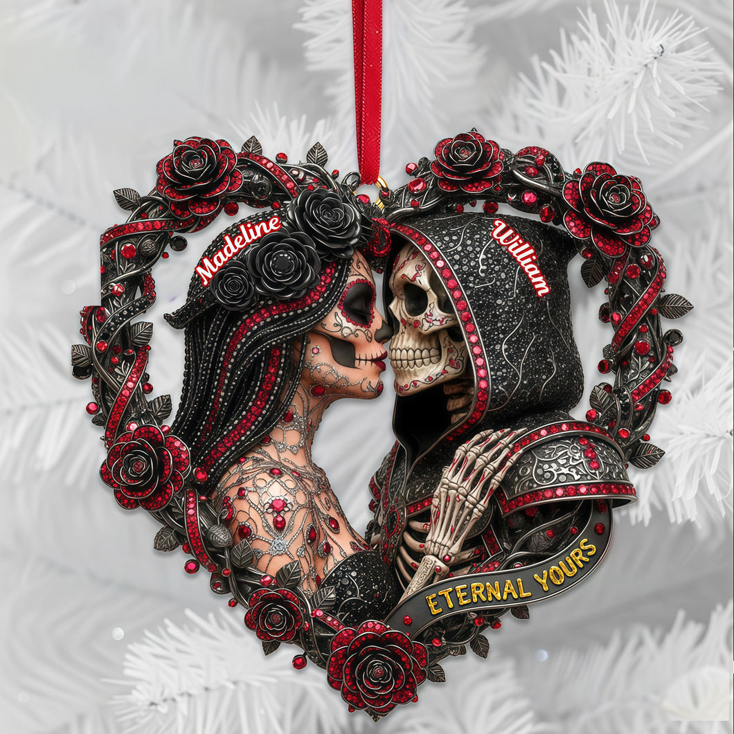 Eternal Yours - Personalized Skull Couple Ornament | Perfect Gift for Lovers Ornament PopCulturePrints