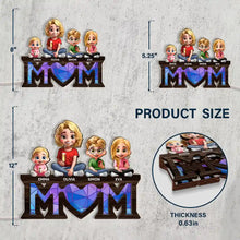 Load image into Gallery viewer, We Love You Mom 3D Cartoon - Personalized LED Light Wooden Plaque LED Light Wooden Plaque PopCulturePrints
