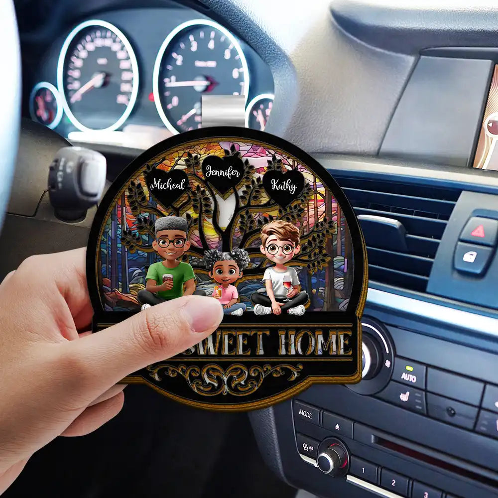 Home Sweet Home Family - Personalized Custom Car Visor Clip Car Visor Clip PopCulturePrints