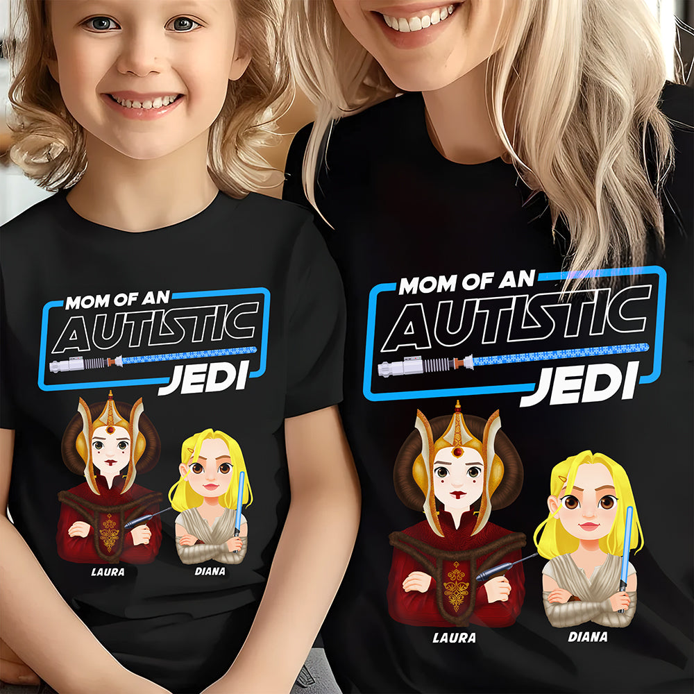 Mom of an Autistic Jedi - Personalized Autism Mom Shirt Shirts PopCulturePrints