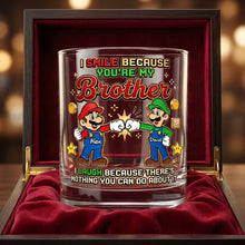 Load image into Gallery viewer, I Smile Because You're My Brother - Personalized 11oz Round Glass for Brothers
