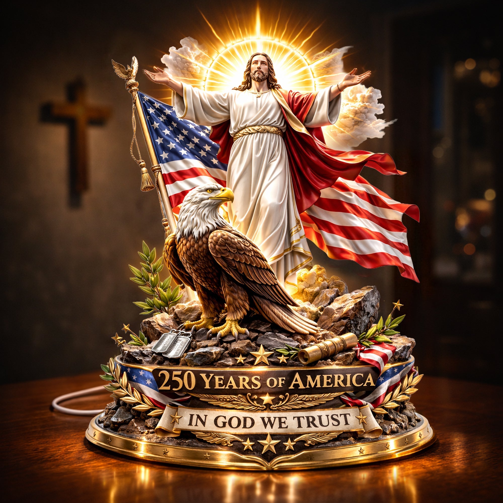 United In Faith: 250 Years of America - Personalized Light Box Gift for Christians Light Box PopCulturePrints