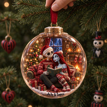 Load image into Gallery viewer, “Celebrate Your Love with a Spooky Twist” - Cozy Spooky Couple Christmas Ornament - Personalized Gift for Couples Ornament PopCulturePrints
